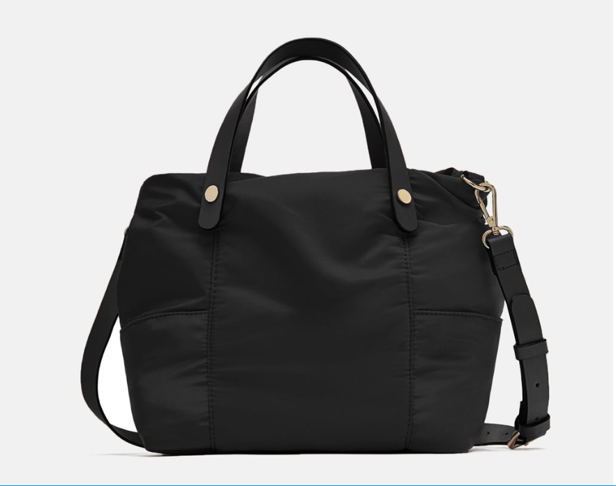 zara technical fabric bag