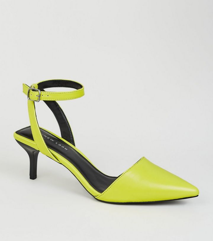 neon kitten heels