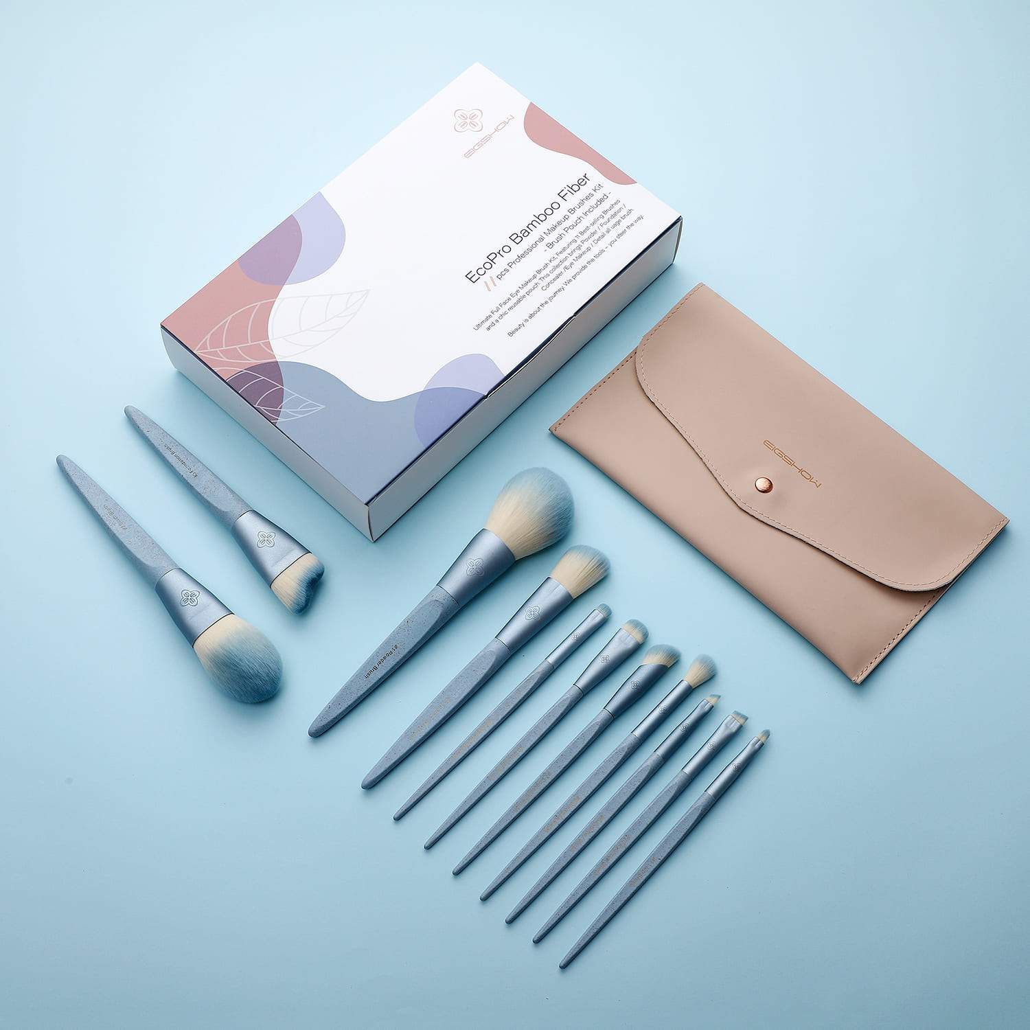EIGSHOW Beauty EcoPro Bamboo Fiber 11pcs Professional Makeup Brush Kit