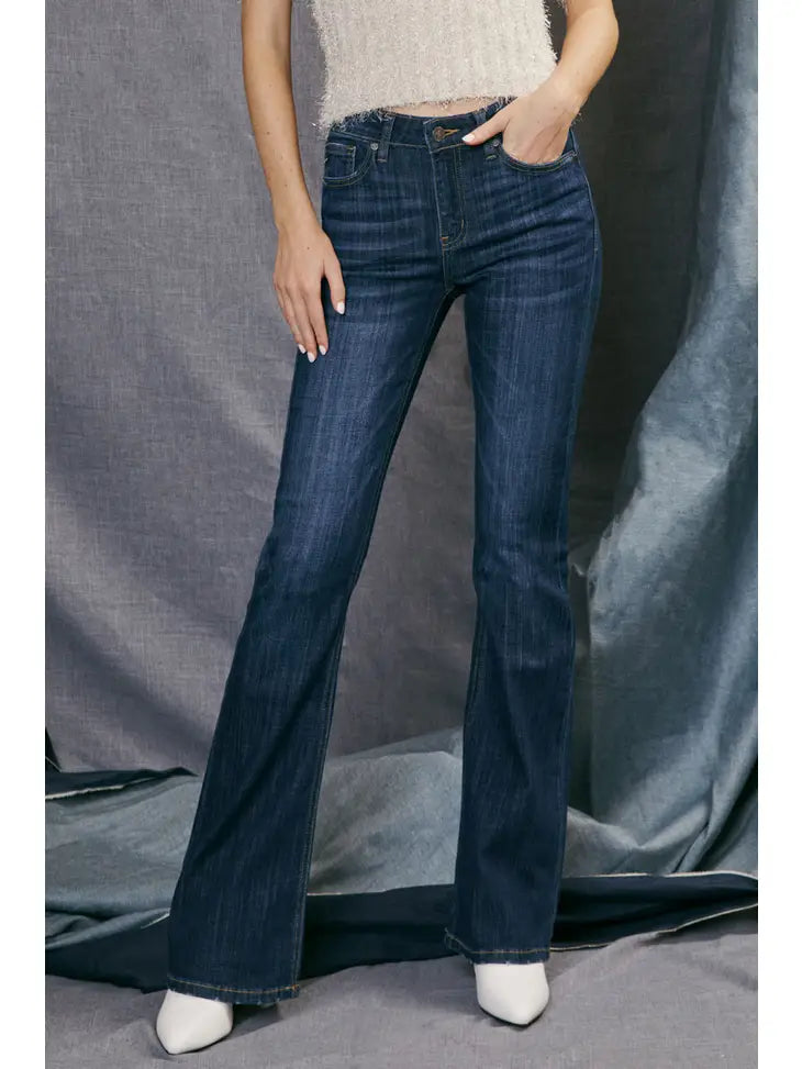 Pilar Mid Rise Flare Denim