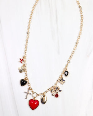 Bentley Charm Necklace Red Black - Macy Gray Boutique