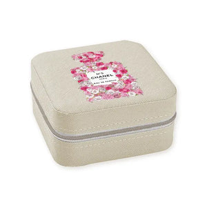 Travel Jewelry Case (Ivory) - Parfum Flowers - Macy Gray Boutique