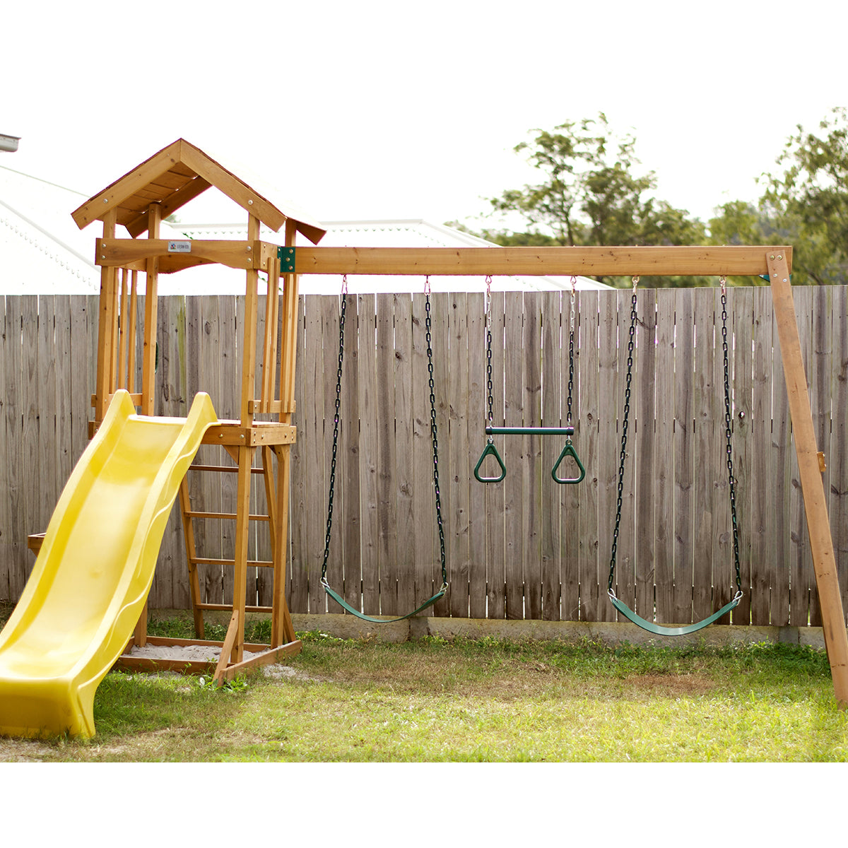 simple swing set with slide