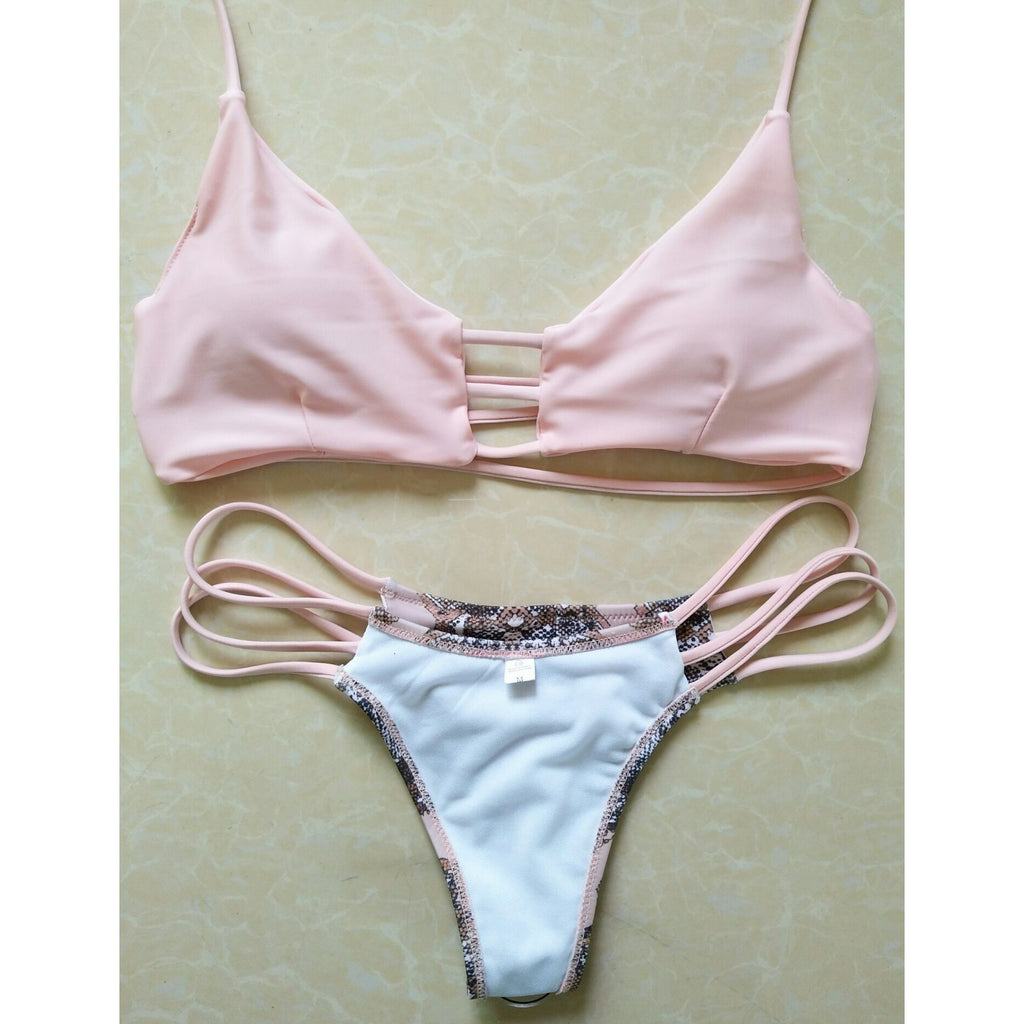 pink snakeskin bathing suit