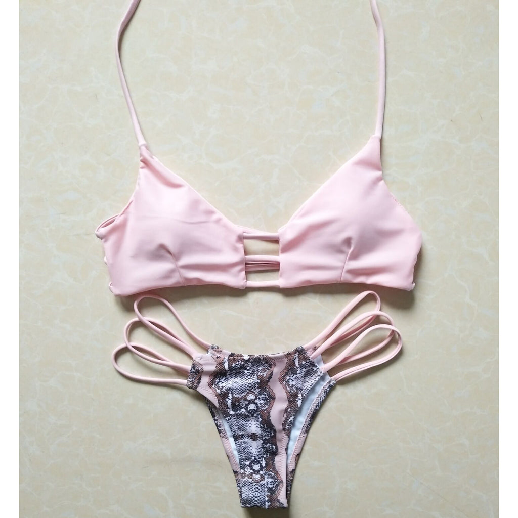 pink snakeskin bathing suit