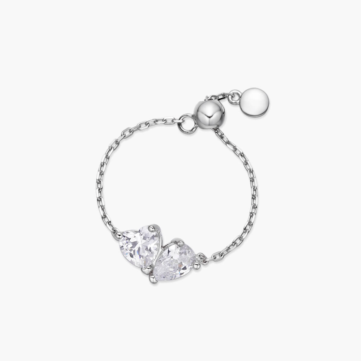 Image of Dainty Pear X Heart Chain Ring