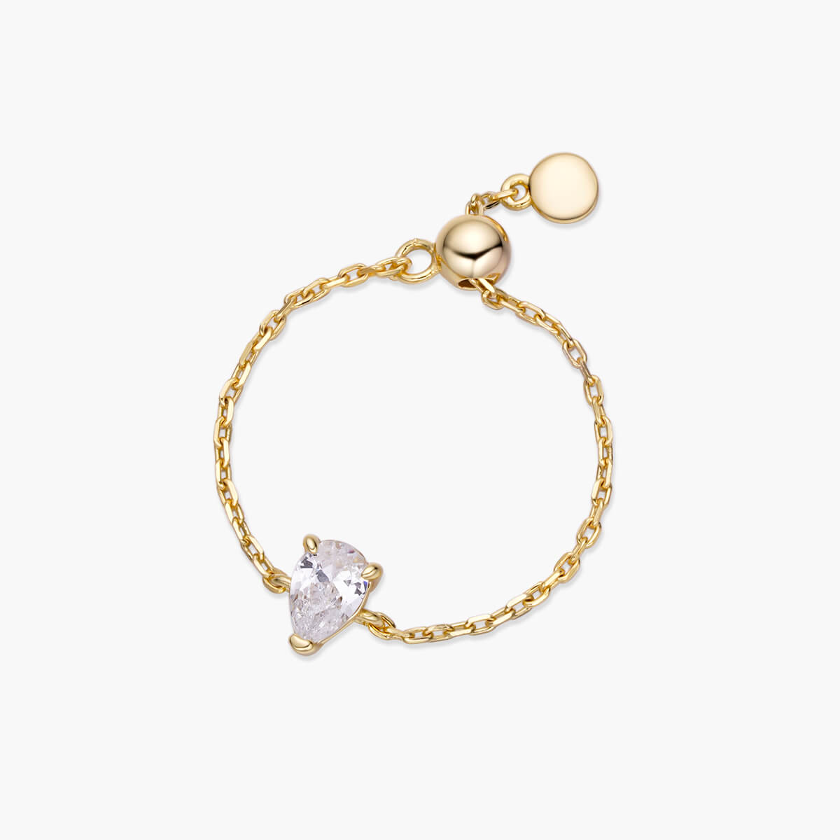 Image of Dainty Pear Chain Ring