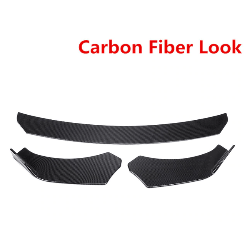 3Pcs Universal Carbon Fiber Adjustable Car Front Bumper 