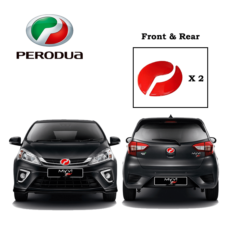 Perodua Alza Axia Viva Bezza Myvi Red & Green Logo Sticker 