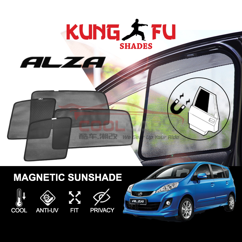 PERODUA Alza KUNG FU SHADES Fully Magnetic Sunshade 4/6 