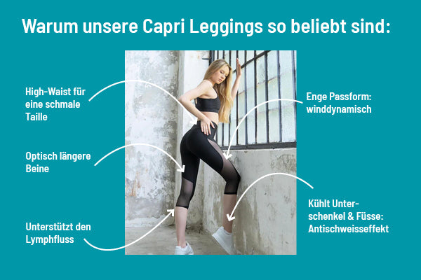 Caprileggins avec insert en dentelle