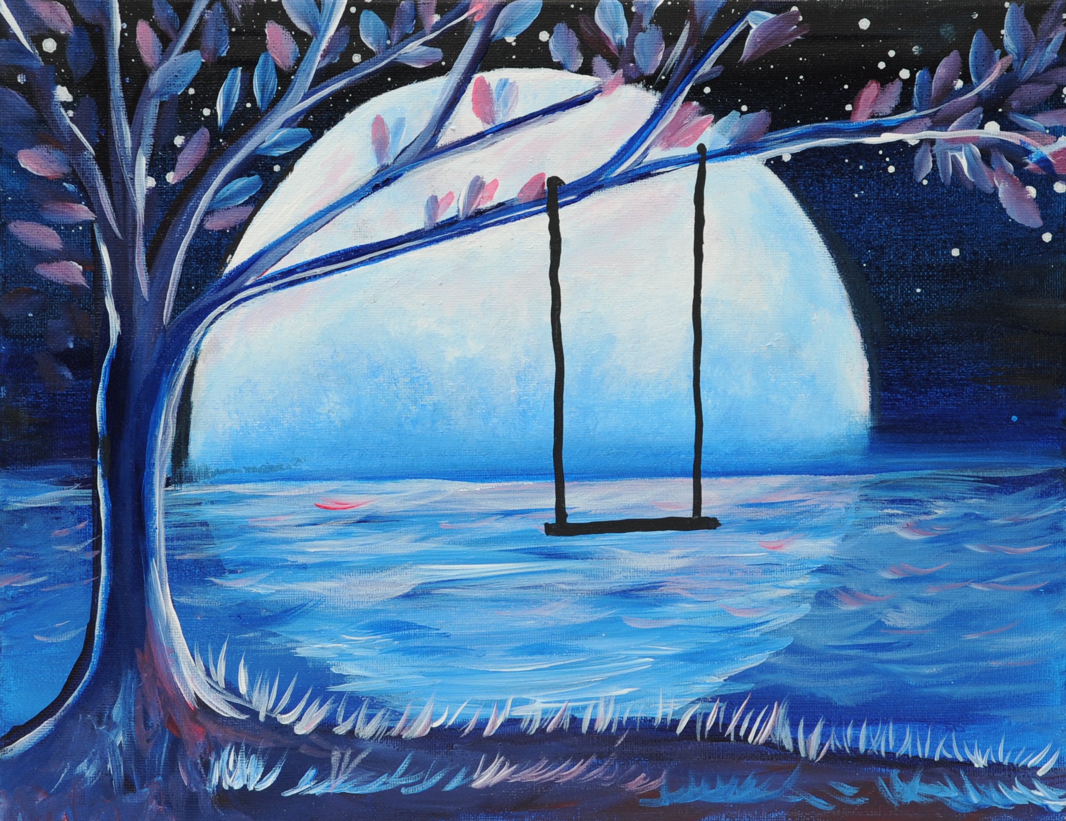 Swing With A View Acrylic Paint And Sip Kit At Home Video Lesson Painting Kit Paint Party