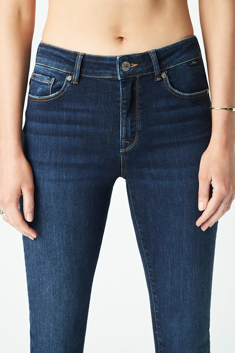 Alissa Mid to High Rise Skinny Jeans in Deep Organic Blue – Mavi AU