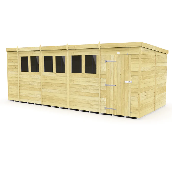 Total Sheds (19x8) Pressure Treated Pent Shed