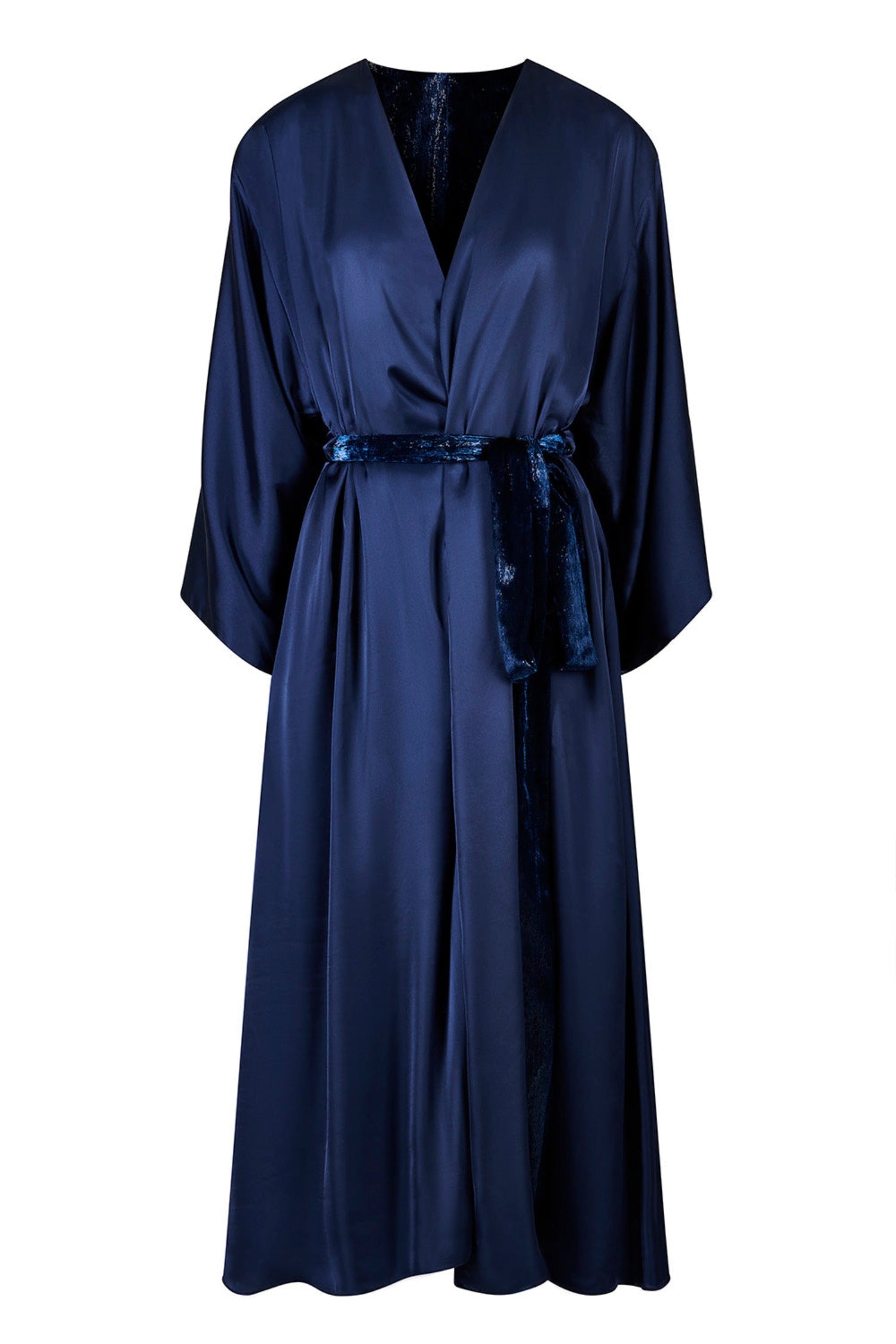 REVERSIBLE Chloe Velvet Kimono - Midnight Shimmer/Navy