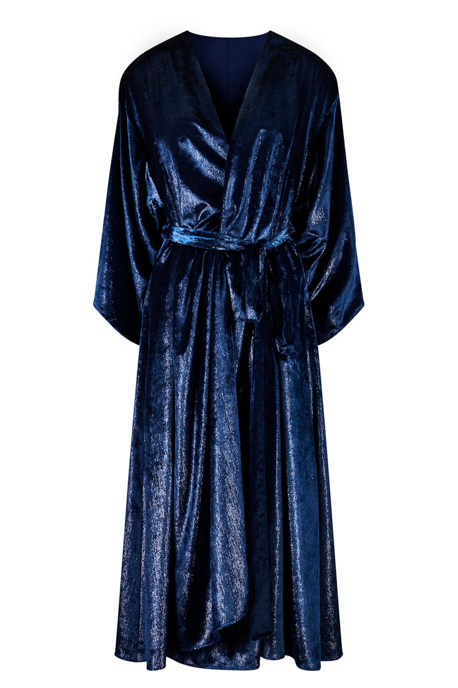 REVERSIBLE Chloe Velvet Kimono - Midnight Shimmer/Navy