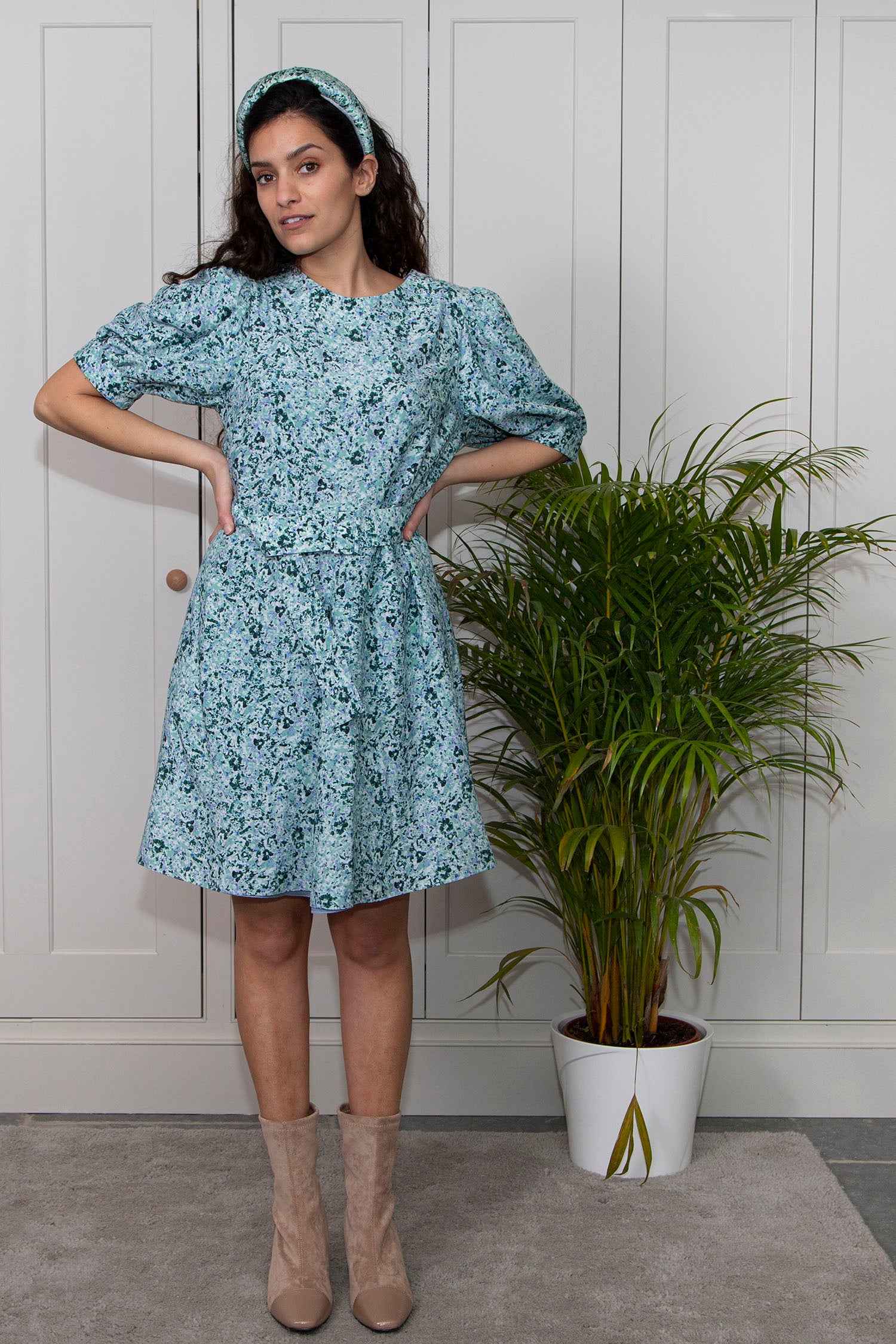 REVERSIBLE Hattie Dress - Lawn Magic/Dusty Blue