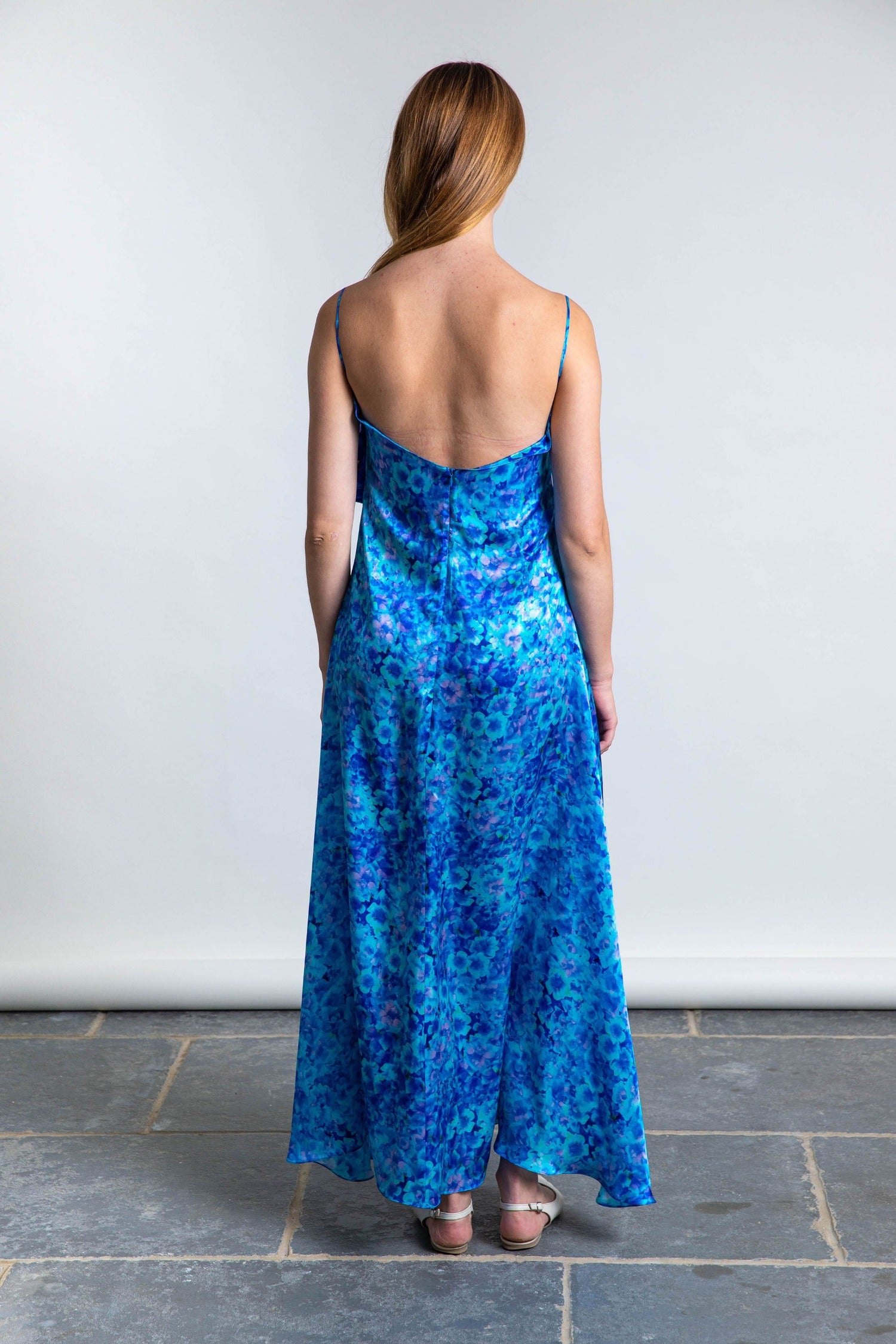 Ellie Silk Satin Dress - Anarchic Azure