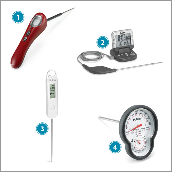 Polder Thermometer, with 6 Presets, Instant Read, Safe-Serve