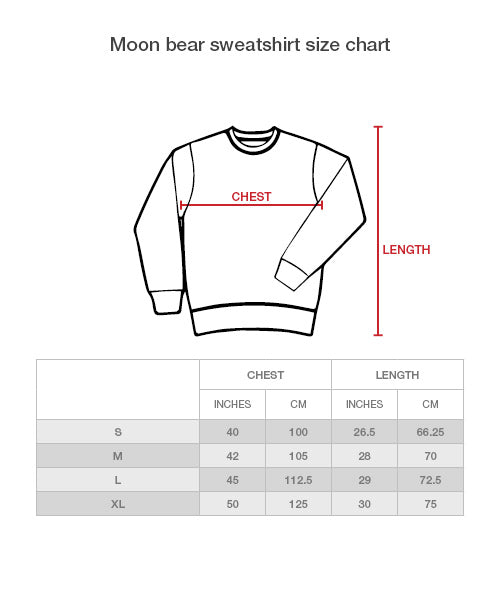 sweatshirt size chart