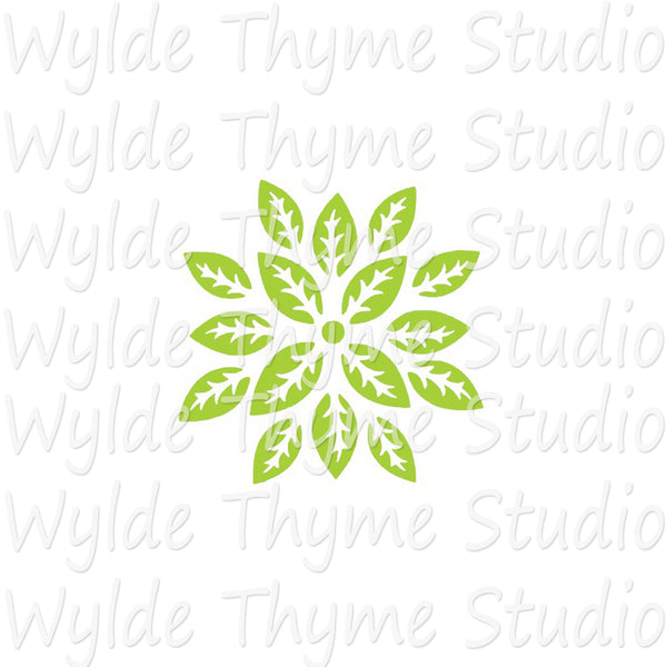 Swirly Leaves Plaque Leaf Stencil - 9 x 3 - STCL463 - by