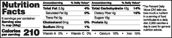 Apple Cinnamon Granola Nutritional Facts