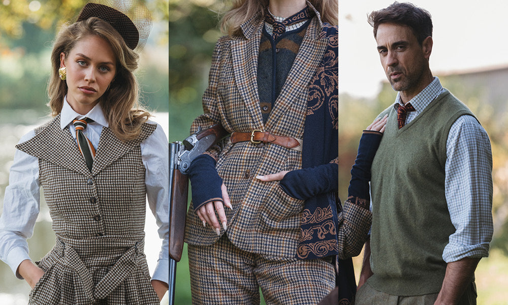 Waring Brooke The Gentlemen Styling Tweed and Neutrals by WB with knitted ties and accessories
