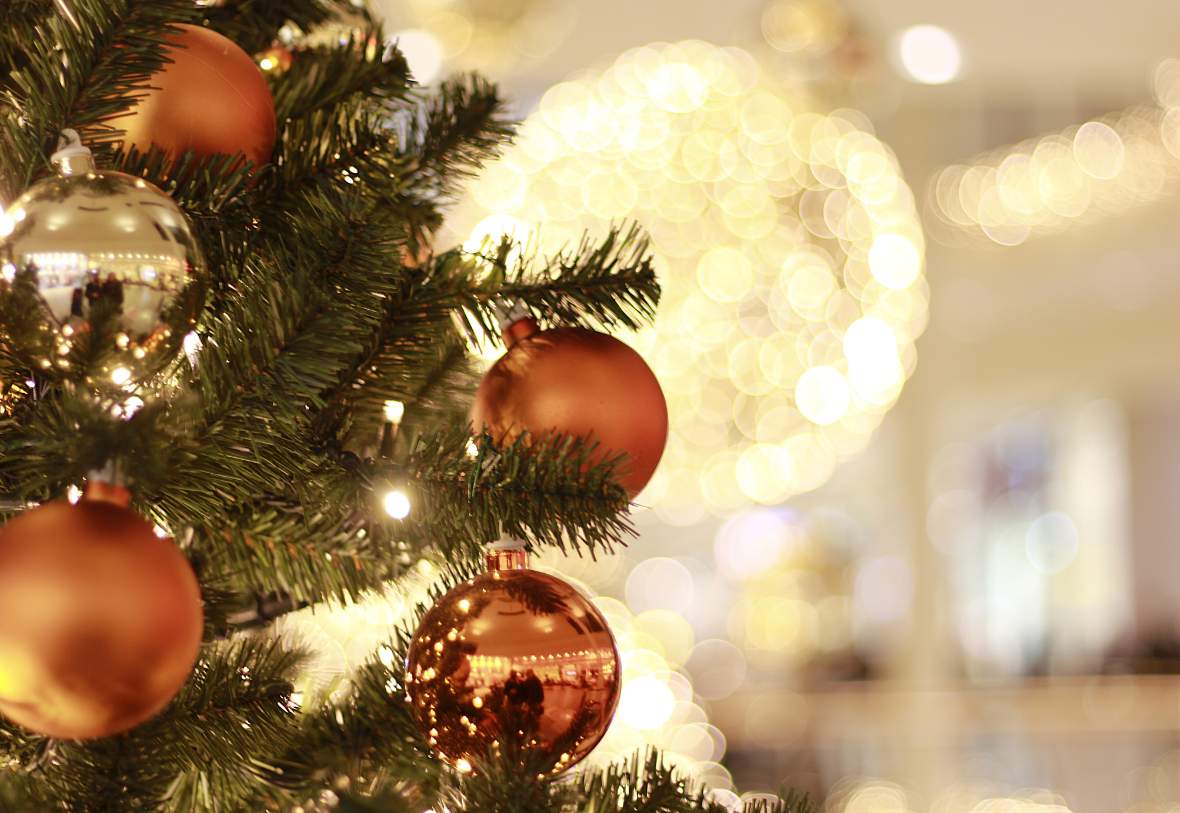 Christmas balls on a tree