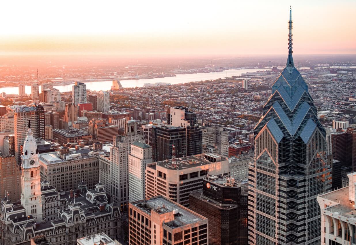 Aerial photography of city of Philadelphia