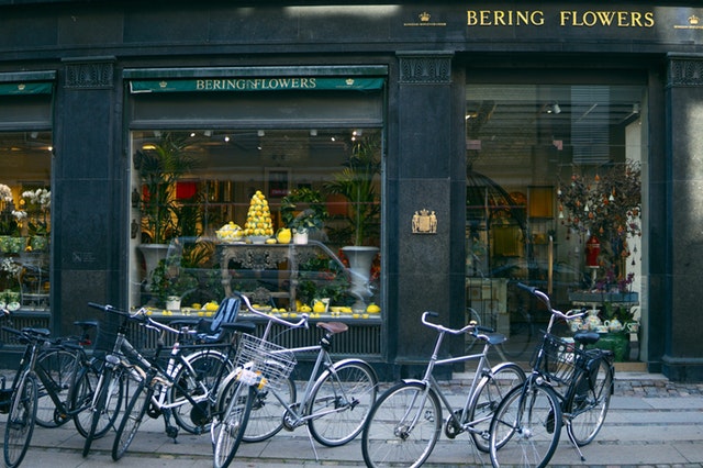 Denmark local florist picture, typical flower shop in Copenhagen