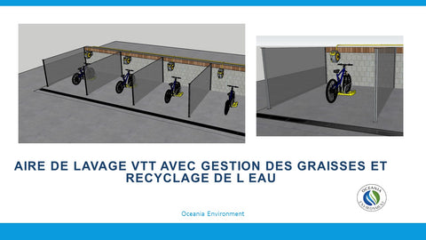 AIRE DE LAVAGE SOUPLE POUR VTT VELOS CYCLES  sur aire fixe AVEC RECYCLAGE EAU