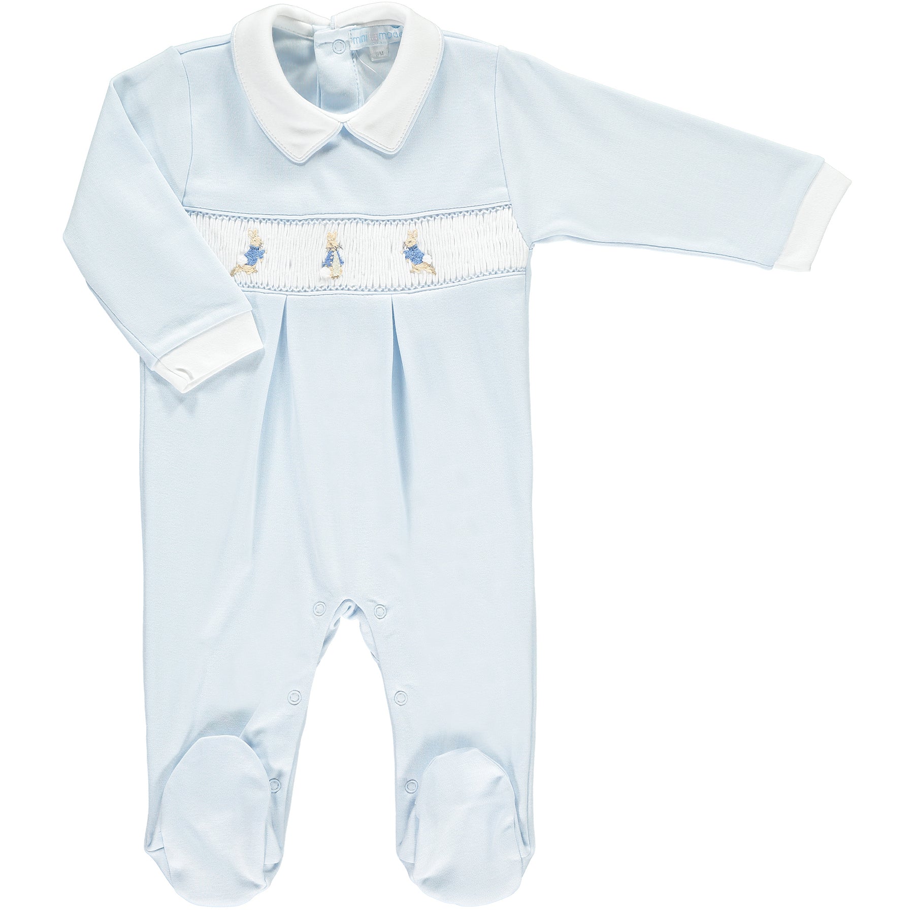 peter rabbit smocked baby grow