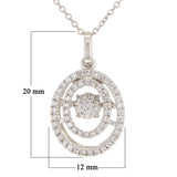 14k White Gold 0.35ctw Diamonds in Rhythm Graduated Circle Pendant Necklace
