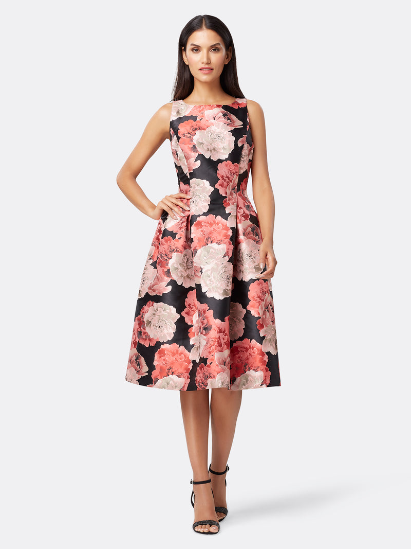 Floral Jacquard Fit-and-Flare Dress – Tahari ASL