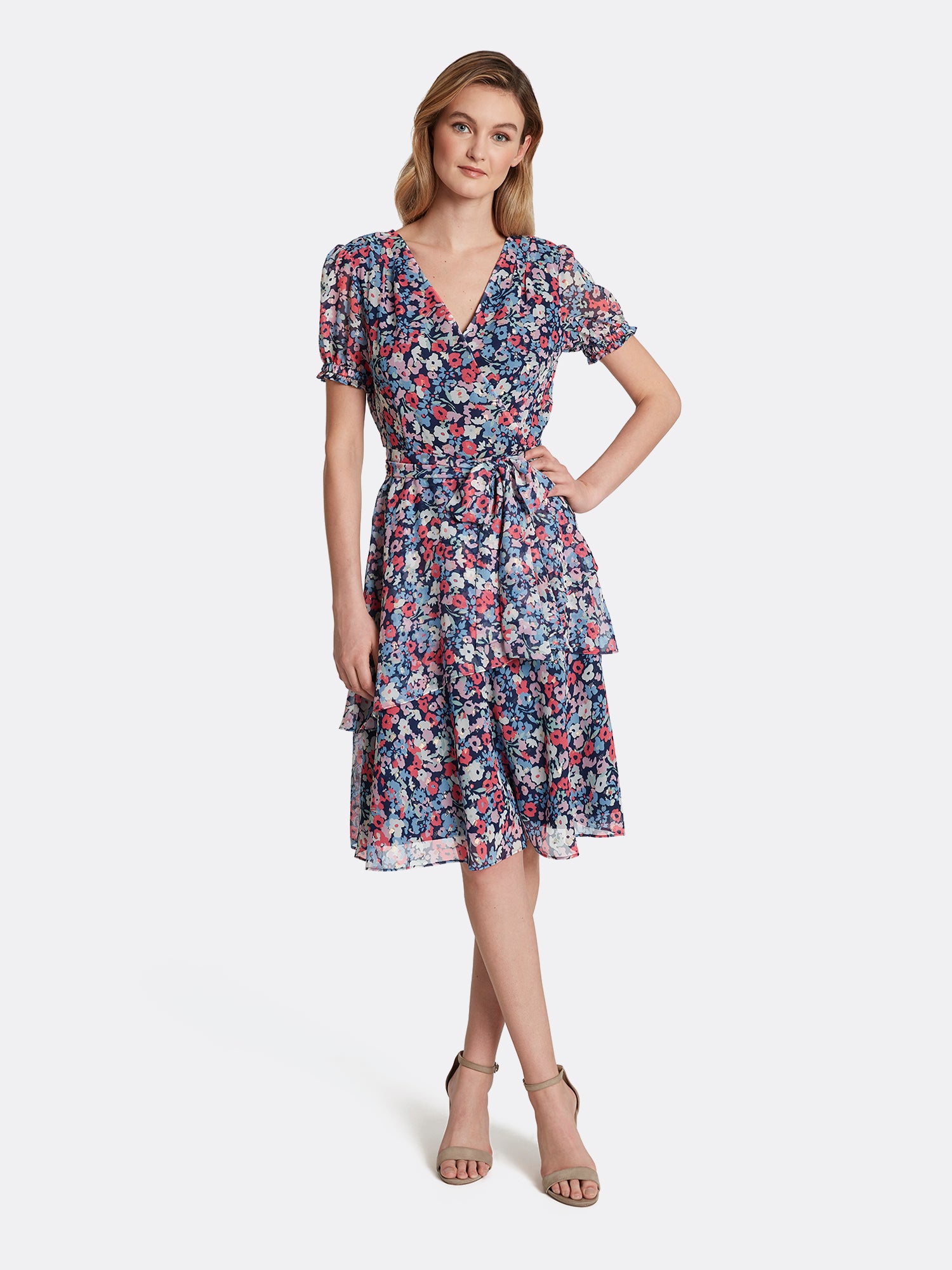 Floral Chiffon Tiered Dress Flash Sales ...