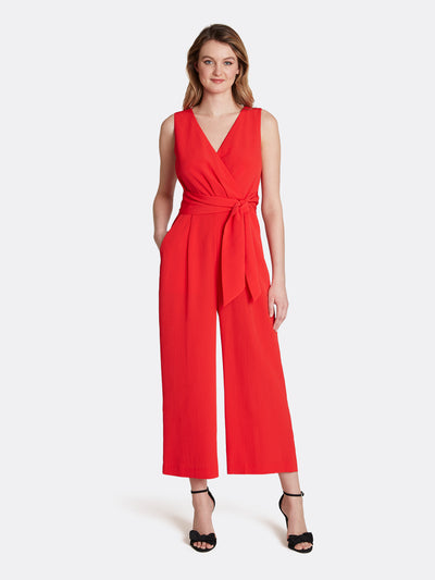 tahari flutter sleeve jumpsuit