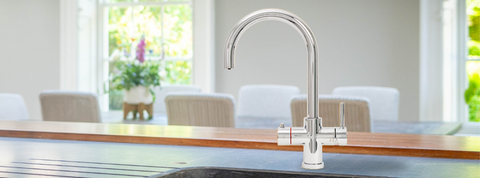 chrome swan neck chilled water tap