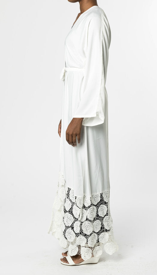 white open abaya