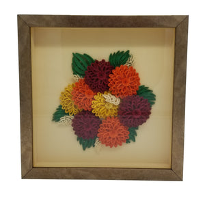 Quilled Mums with Gold Frame