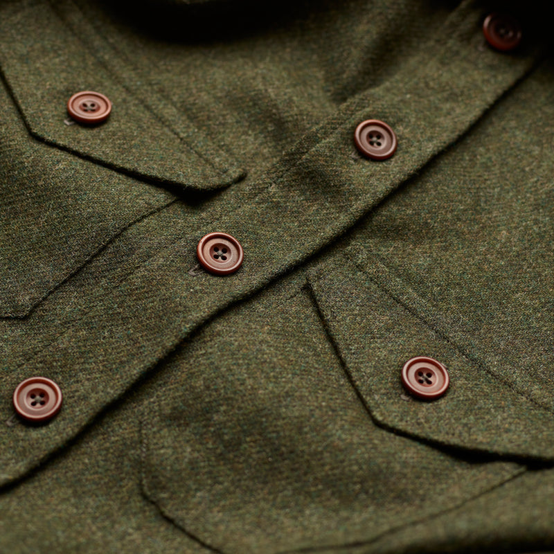 Forest Green Fox Tweed Overshirt