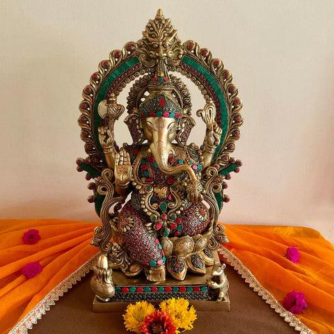 Brass Statue Lord Ganpati Hindu God Statue for Home Decor - Crafts N Chisel