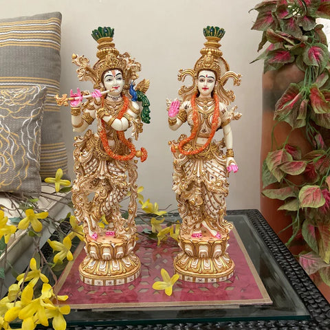 Radha Krishna idols - Hindu God statue - Indian home decor - Crafts N Chisel