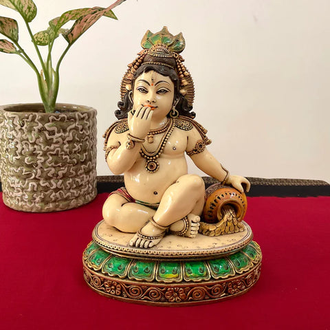 Bal gopal - Baby krishna idol for home decor - Indian hindu god murti - Crafts N Chisel