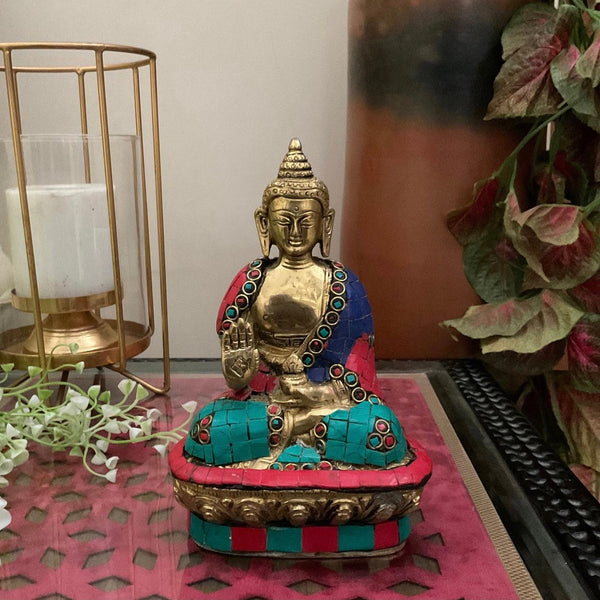 Feng Shui Resin Crafts India Buddhism Buddha Statue Home Decoration 20cm  High