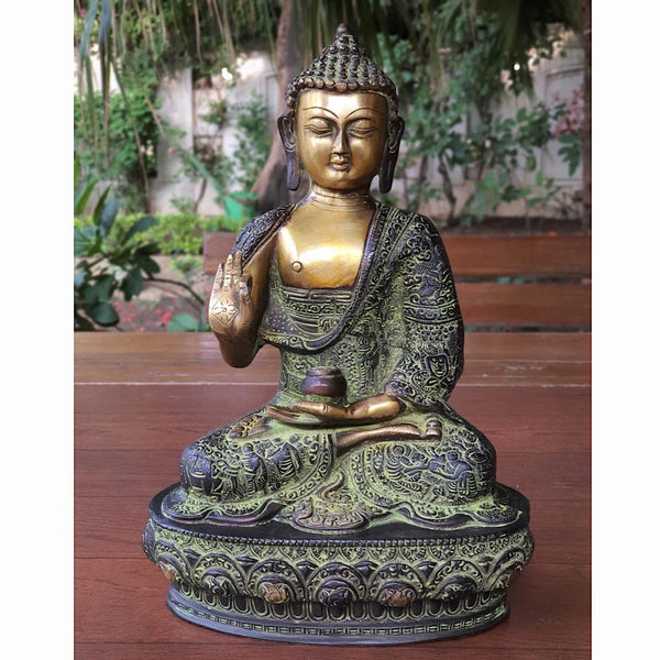 Buddhastatue Messing Brass Buddha Statue - Modern Sculpture Artists
