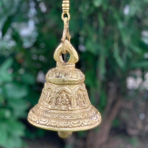 Brass Elephant Face Wall Hanging Bell Decorative – Dharayati