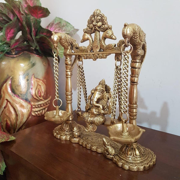 Lord Ganesh Brass Idol Statue, Indian Home Decor