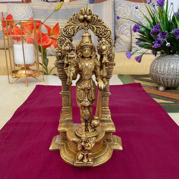 Lord Vishnu Dashavatar Brass Divine Wall Hanging - Antique Finish