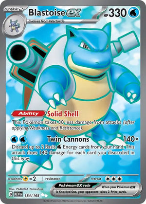 Blastoise ex - 184/165 - NM - SP, Inc. 