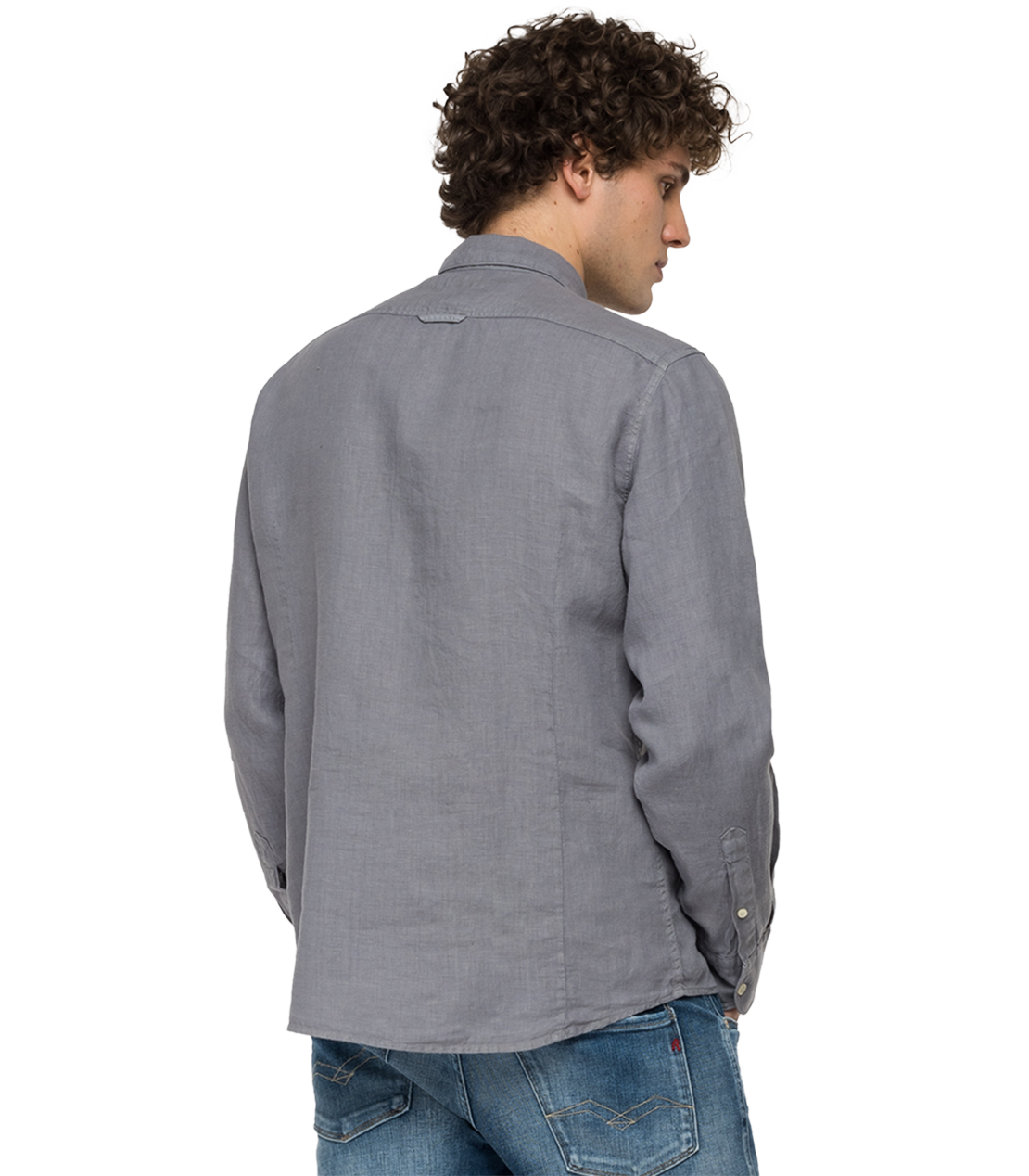 Linen-Shirt-With-Pocket-Greyazure-M4053-.000.81388N-079#N#– Replay ...